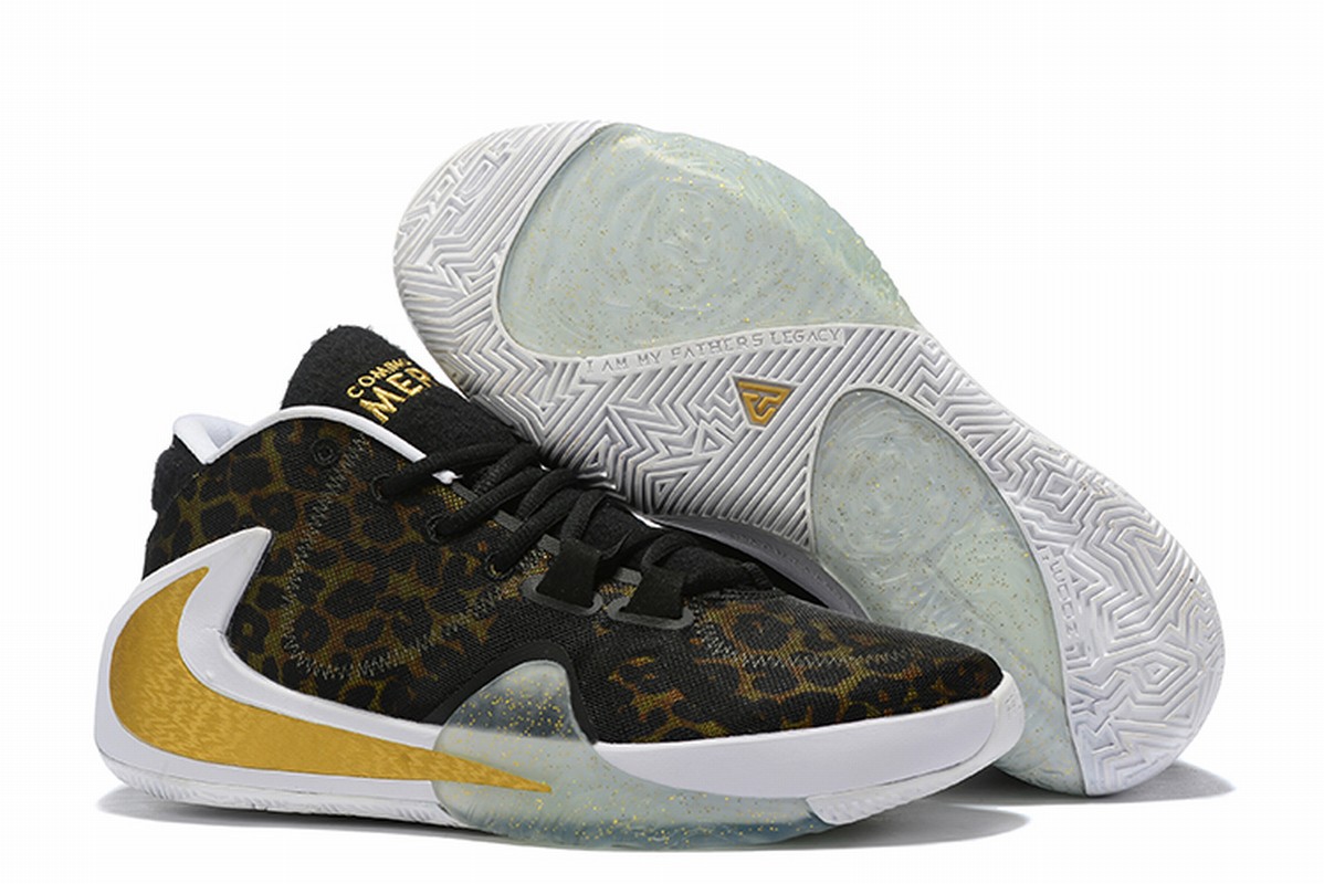 Nike Freak 1 Shoes Leopard Print Gold